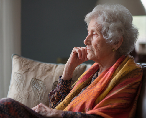 A carer and elderly client sharing a conversation during a companionship care in Longridge